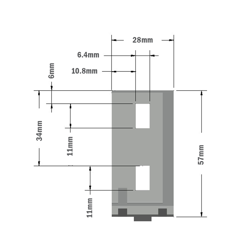 40-150-1 MODULAR SOLUTIONS ALUMINUM GUSSET<br>30MM X 60MM ANGLE W/HARDWARE